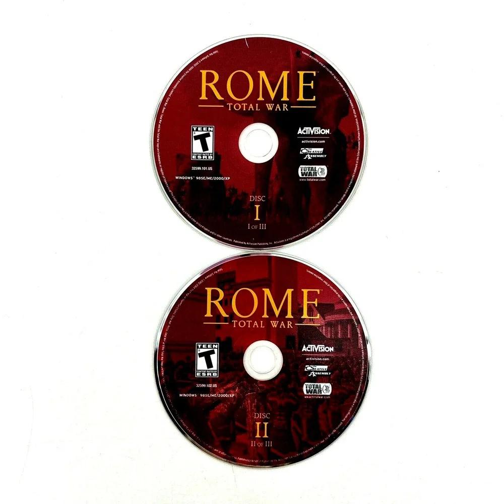 PC Game Lot Vintage Doom II, Rome Total War & Heroes IV of Might & Magic CD‎ Rom
